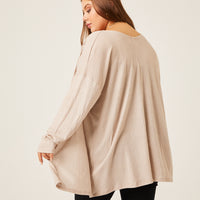 Curve Waffle Knit Cardigan Plus Size Outerwear -2020AVE