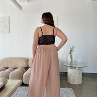 Curve Wide Leg Chiffon Pants Plus Size Bottoms -2020AVE