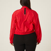 Curve Windbreaker Bomber Jacket Plus Size Outerwear -2020AVE