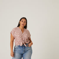 Curve Woven Floral Blouse Plus Size Tops -2020AVE