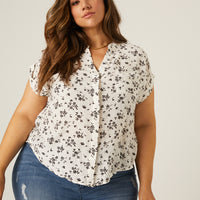 Curve Woven Floral Blouse Plus Size Tops -2020AVE