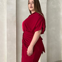 Curve Woven Ruched Dress Plus Size Dresses -2020AVE