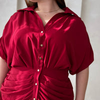 Curve Woven Ruched Dress Plus Size Dresses -2020AVE