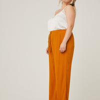 Curve Woven Summer Pants Plus Size Bottoms -2020AVE