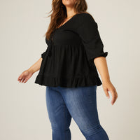 Curve Woven Tiered Top Plus Size Tops -2020AVE
