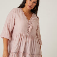 Curve Woven Tiered Top Plus Size Tops -2020AVE