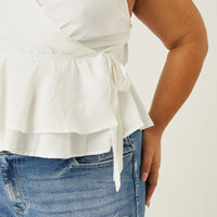 Curve Woven Wrap Tank Plus Size Tops -2020AVE