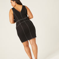 Curve Zip Front Seams Dress Plus Size Dresses -2020AVE