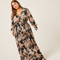Cuve Floral Belted Maxi Dress Plus Size Dresses -2020AVE