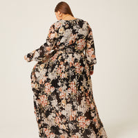 Cuve Floral Belted Maxi Dress Plus Size Dresses -2020AVE