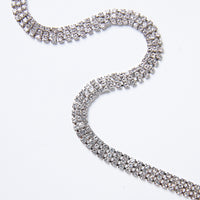 Dainty Shimmer Rhinestone Belt Accessories Silver One Size -2020AVE