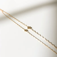 Double Heart Charm Anklet Jewelry Gold One Size -2020AVE