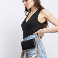 Faux It Crocodile Belt Bag Accessories Black One Size -2020AVE