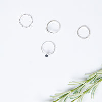 Genevive Black Stone Ring Set Jewelry -2020AVE