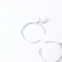 Hammered Sideways Crescent Earrings Jewelry Silver One Size -2020AVE