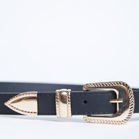 In The Details Buckle Belt Accessories Black/Gold One Size -2020AVE