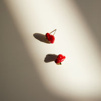 Little Mushroom Stud Earrings Jewelry Red One Size -2020AVE
