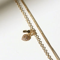Lock And Key Layered Anklet Jewelry Gold One Size -2020AVE