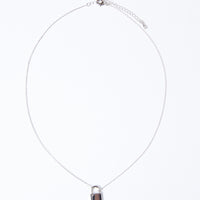 Locked Up Thin Chain Necklace Jewelry Silver One Size -2020AVE