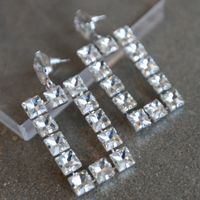 London Rhinestone Earrings Jewelry Silver One Size -2020AVE