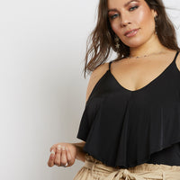 Curve Maddie Single Ruffle Bodysuit Plus Size Tops -2020AVE