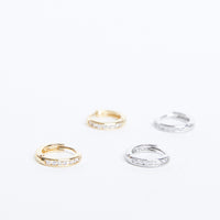 Minimal Gemmed Hoop Jewelry Silver One Size -2020AVE