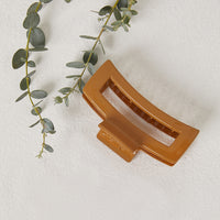 Modern Rectangular Claw Clip Accessories Shiny Caramel One Size -2020AVE