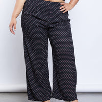 Curve Jevan Dotted Pants Plus Size Bottoms -2020AVE