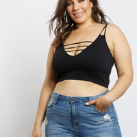Curve Tara Cropped Tank Plus Size Tops Black Plus Size One Size -2020AVE