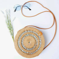 Near and Far Round Straw Bag Accessories Tan One Size -2020AVE