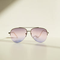 Ombre Aviator Sunglasses Accessories Purple Blue One Size -2020AVE