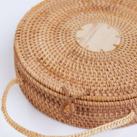 On Vacation Round Straw Bag Accessories Tan One Size -2020AVE