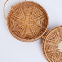 On Vacation Round Straw Bag Accessories Tan One Size -2020AVE