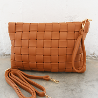 Oversized Woven Pouch Accessories Brown One Size -2020AVE