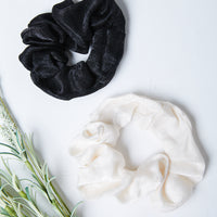 Pastel Scrunchie Set Accessories Black/Ivory One Size -2020AVE