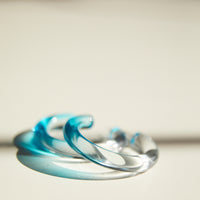 Plastic Ombre Hoop Earrings Jewelry Blue One Size -2020AVE