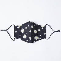 Play It Safe Patterned Mask Accessories Black Daisies One Size -2020AVE