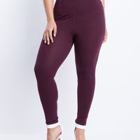 Curve Simple Stretch Leggings Plus Size Bottoms -2020AVE