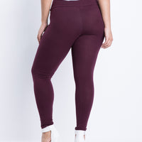 Curve Simple Stretch Leggings Plus Size Bottoms -2020AVE