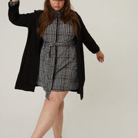 Curve High Neck Plaid Dress Plus Size Dresses -2020AVE