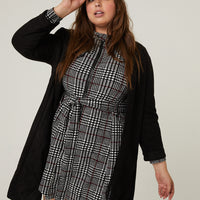 Curve High Neck Plaid Dress Plus Size Dresses -2020AVE