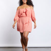 Curve Alessia Floral Romper Plus Size Rompers + Jumpsuits Orange 1XL -2020AVE