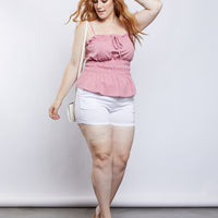 Curve Amber Smocked Tank Plus Size Tops -2020AVE