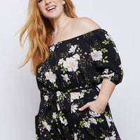 Curve Arianna Floral Romper Plus Size Rompers + Jumpsuits -2020AVE