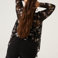 Curve Floral Sheer Cardigan Plus Size Outerwear -2020AVE