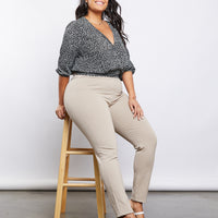 Curve Bodycon Leggings Plus Size Bottoms -2020AVE