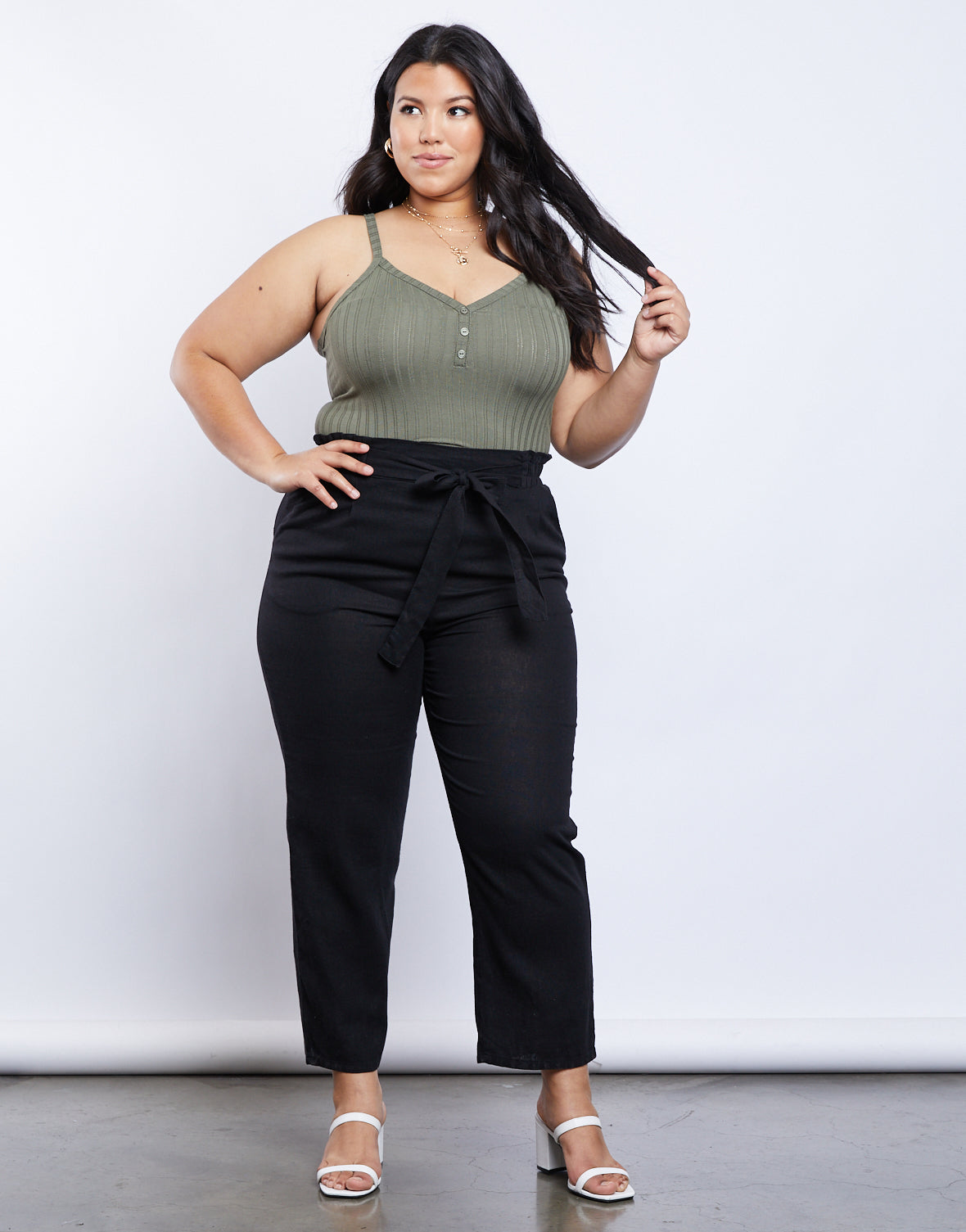 Styling Paperbag Waist Pants Plus Size Plus Size Cambrie Paper Bag