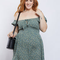 Curve Cameron Floral Sundress Plus Size Dresses Sea Green 1XL -2020AVE