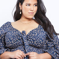 Curve Capulet Front Tie Top Plus Size Tops -2020AVE