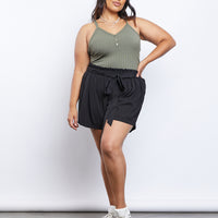 Curve Charlotte Tie Shorts Plus Size Bottoms -2020AVE